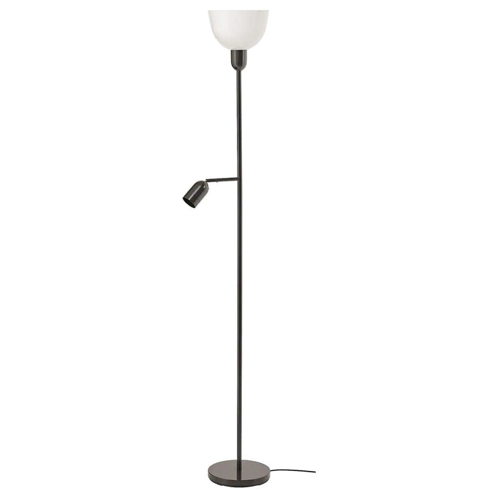 HEKTOGRAM Floor uplighter/reading lamp, black/white