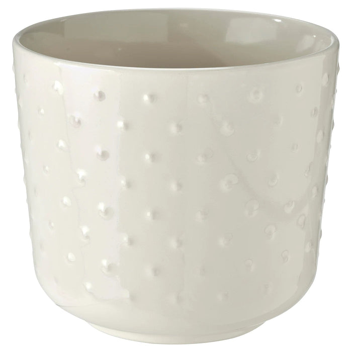 SESAMFRON plant pot, in/outdoor off-white, 12 cm