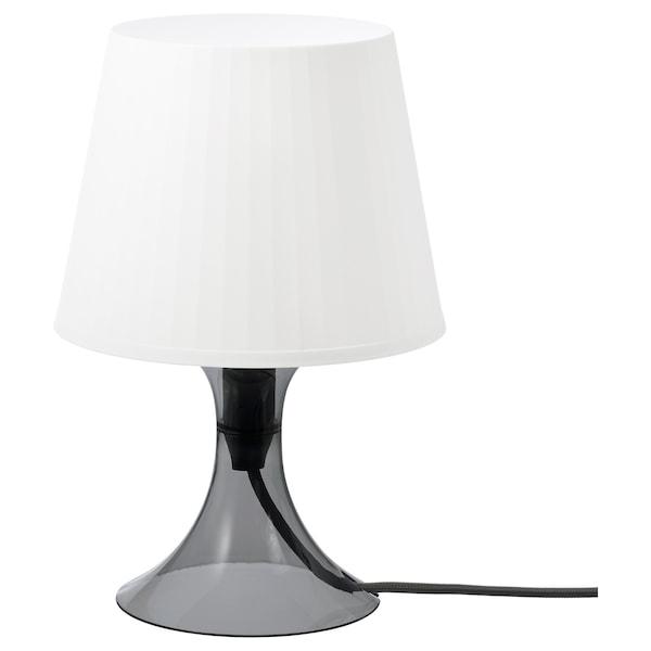 LAMPAN Table lamp, dark grey/white 29 cm