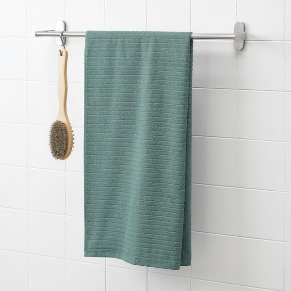 VAGSJON bath towel, grey-turquoise, 70x140 cm