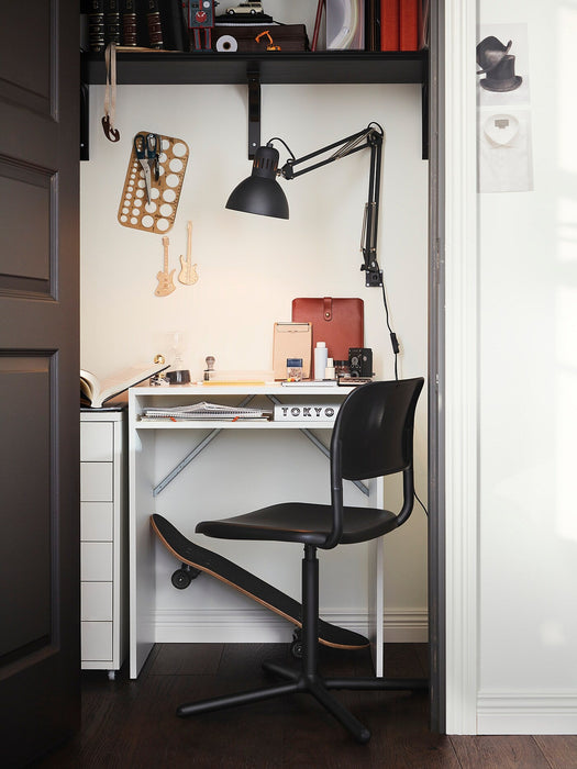 TORALD Desk with shelf unit, white 65x40 cm