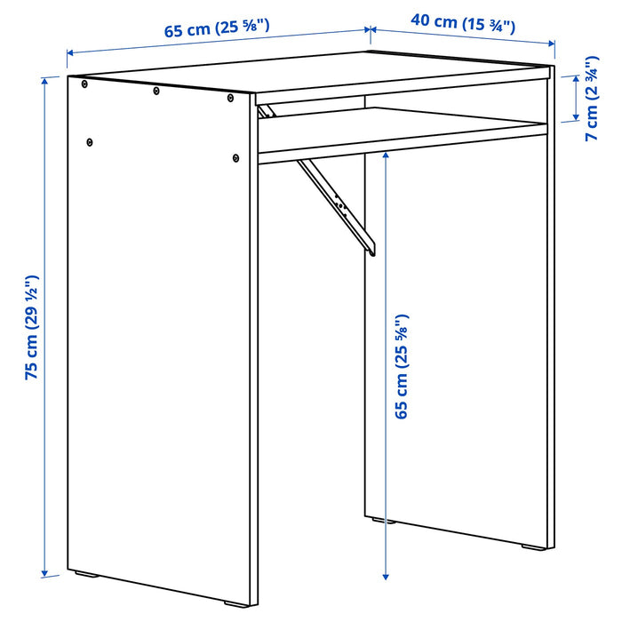 TORALD Desk with shelf unit, white 65x40 cm