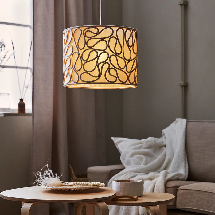 VINGMAST Lamp shade, rope pattern beige 42 cm