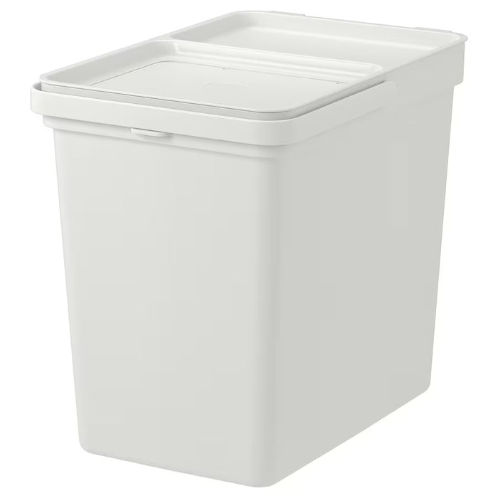 HALLBAR Bin with lid, light grey, 22 l