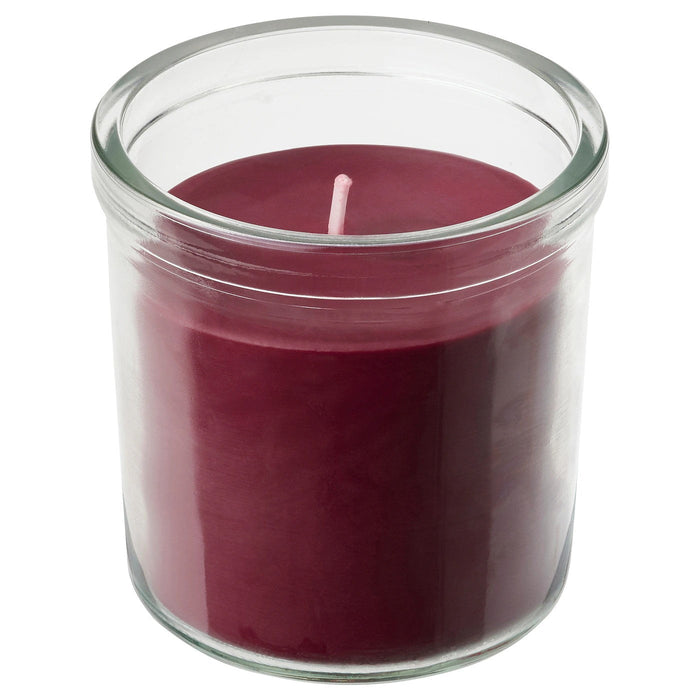 STORTSKON Scented candle in glass, Berries/red 40 hr