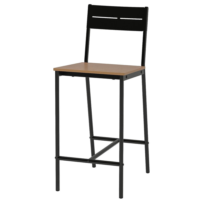 SANDSBERG Bar stool, black/brown stained 63 cm