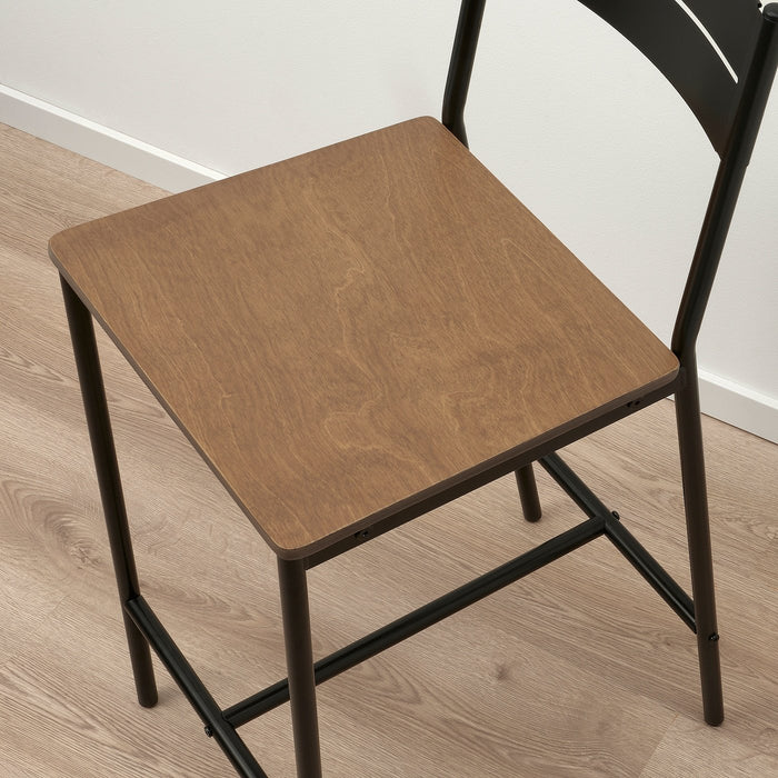 SANDSBERG Bar stool, black/brown stained 63 cm