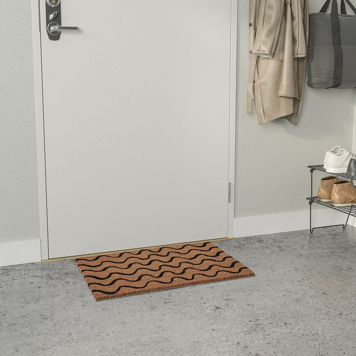 UNDERSTED Door mat, indoor, natural/black 40x60 cm