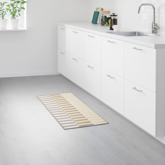 ELVERK Kitchen mat, beige, 45x120 cm