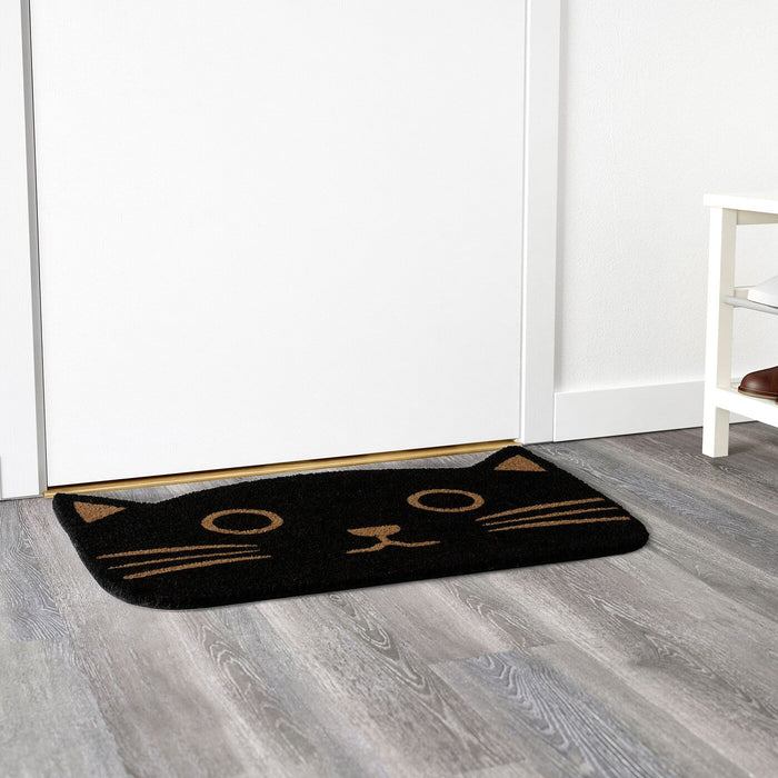 GLEJBJERG Door mat, black/cat 50x80 cm