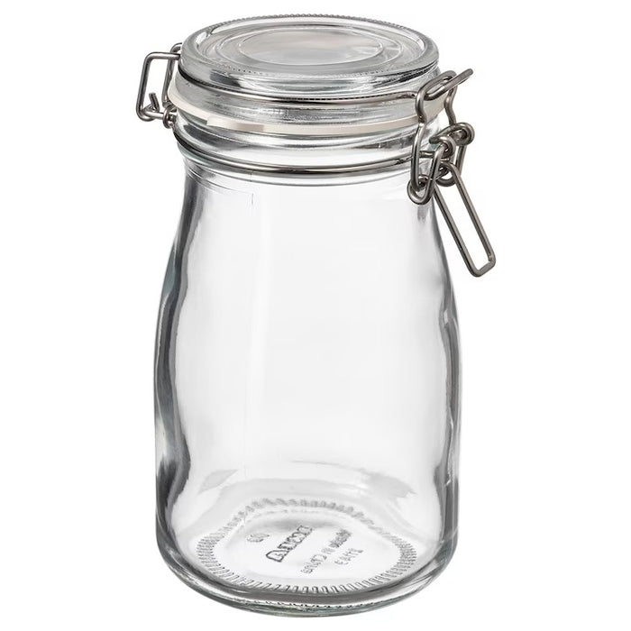 KORKEN Bottle shaped jar with lid, clear glass, 0.4 l