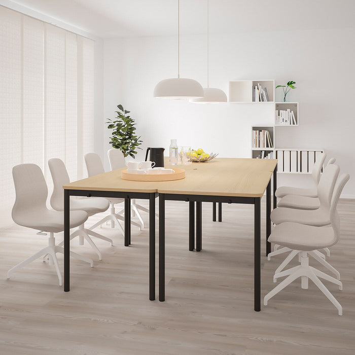 TOMMARYD Table, white stained oak veneer/anthracite 130x70 cm