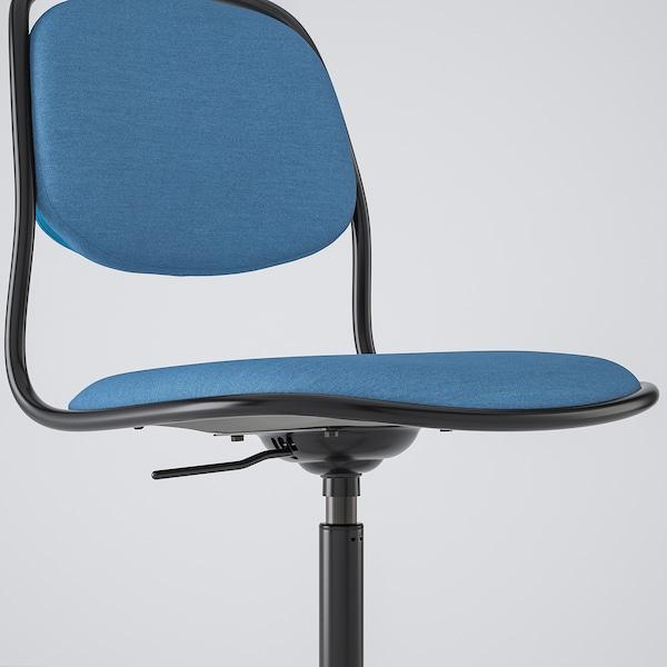 ORFJALL swivel chair, black/Vissle blue