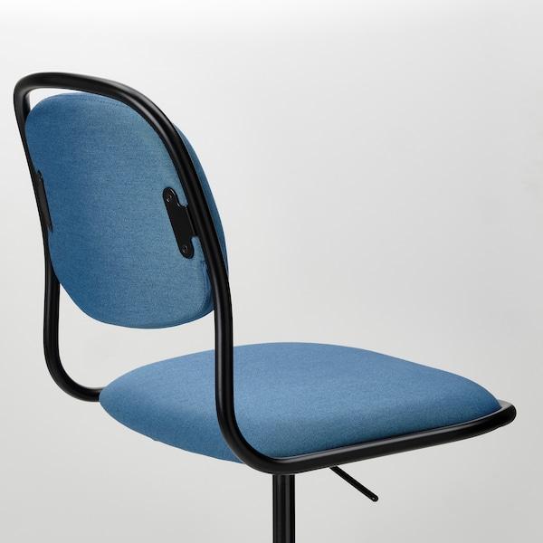 ORFJALL swivel chair, black/Vissle blue