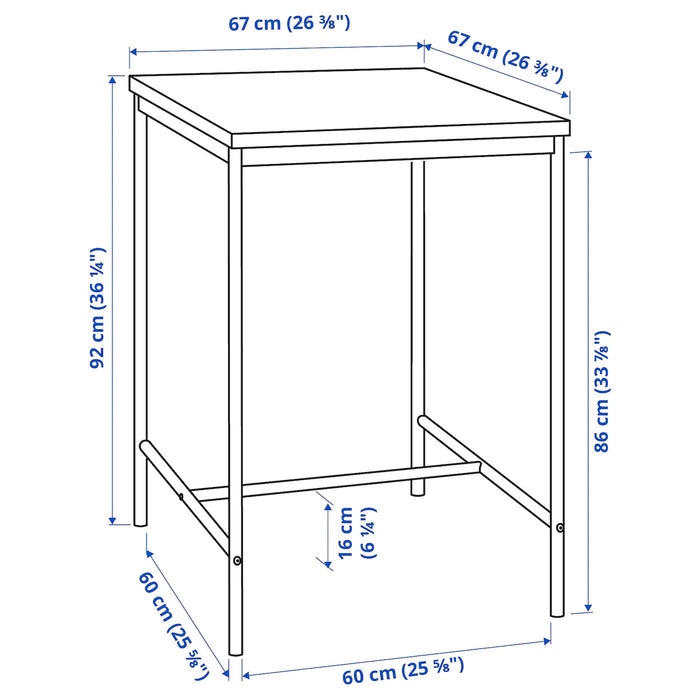 SANDSBERG Bar table, black 67x67 cm