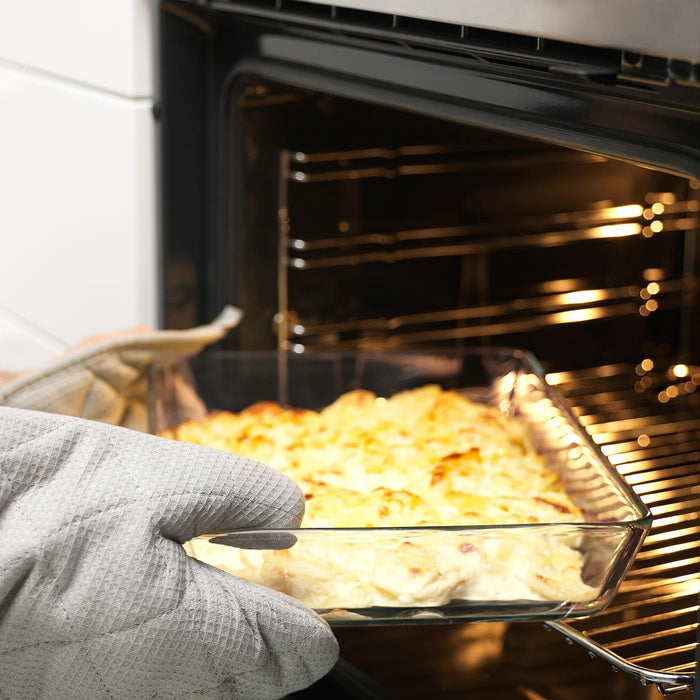 MIXTUR oven/serving dish, clear glass, 35x25 cm