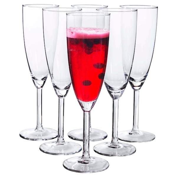 SVALKA Champagne glass, clear glass 21 cl