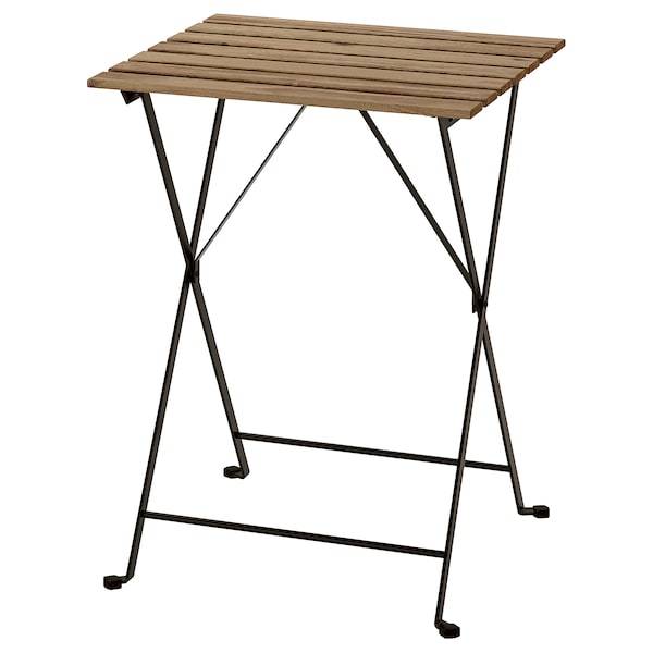 TARNO table, outdoor, black/light brown stained, 55x54 cm