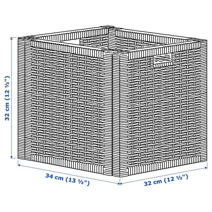 BRANAS Basket, rattan, 32x34x32 cm