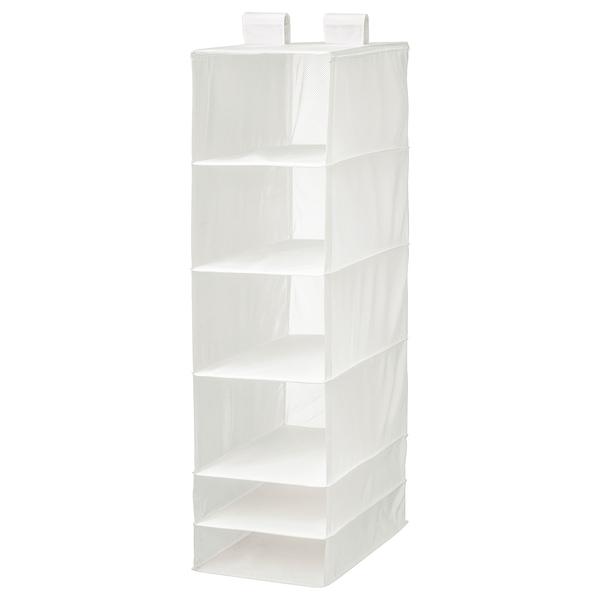 SKUBB Storage with 6 compartments, white 35x45x125 cm