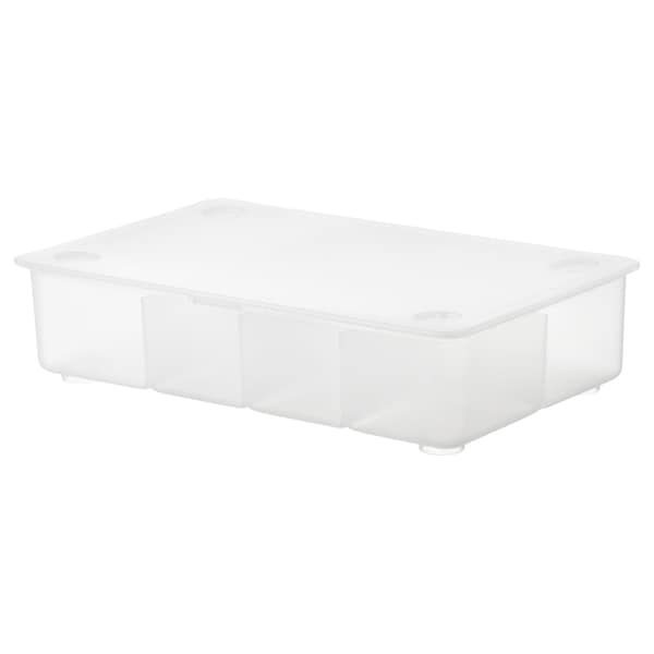 GLIS box with lid, transparent, 34x21 cm