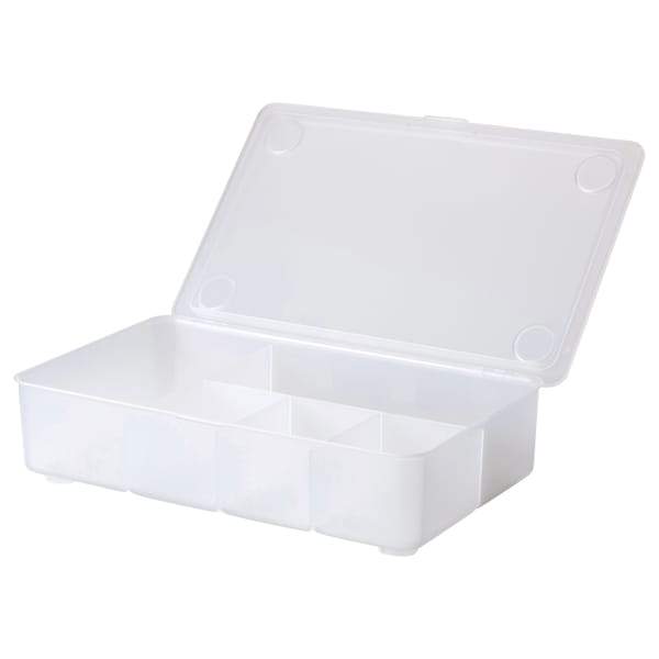 GLIS box with lid, transparent, 34x21 cm