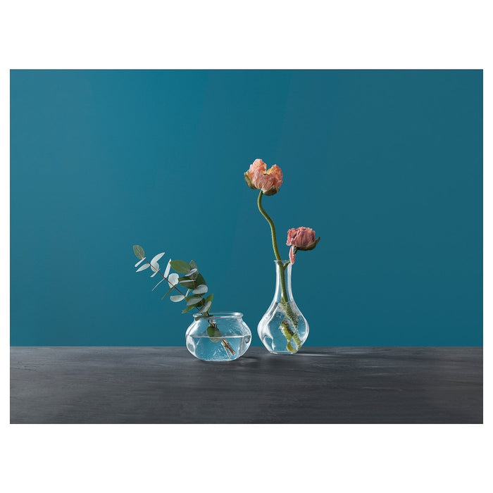 VILJESTARK Vase, clear glass 17 cm