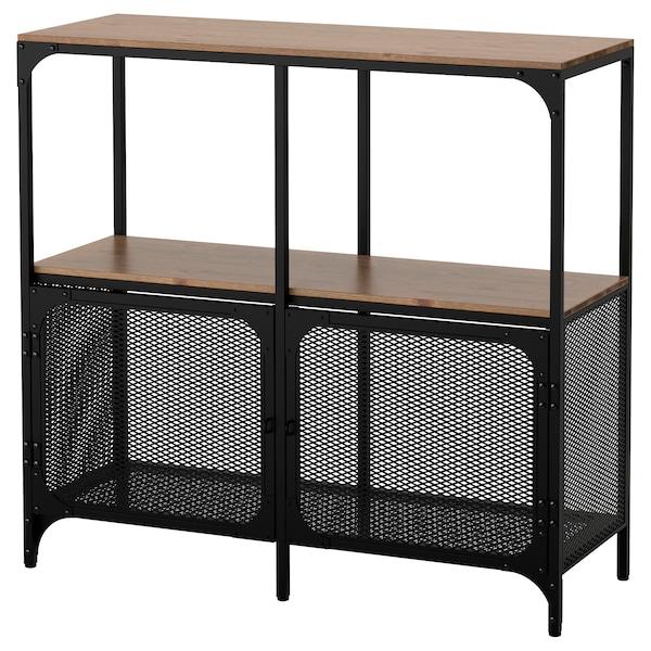 FJALLBO Shelving unit, black 100x95 cm