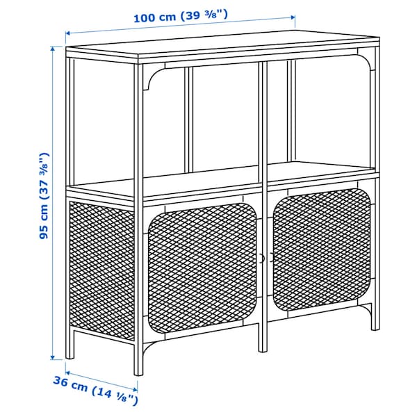 FJALLBO Shelving unit, black 100x95 cm