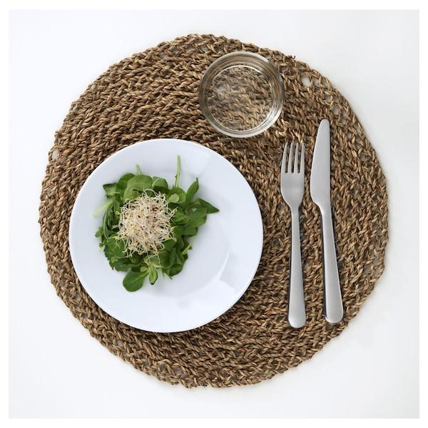 IHALLIG place mat, natural/seagrass, 37 cm