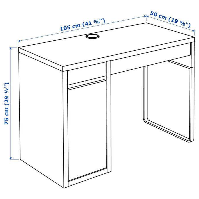 MICKE Desk, white 105x50 cm