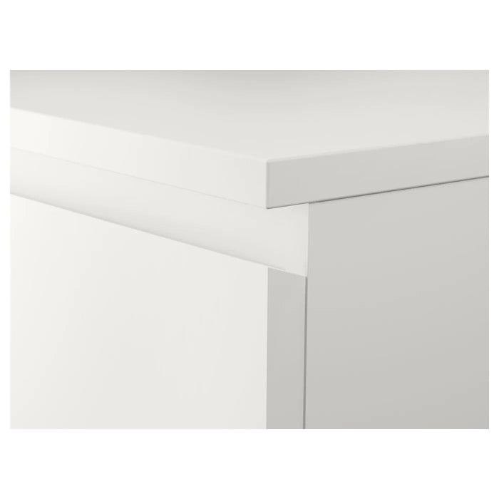 MALM Chest of 6 drawers, white/mirror glass 40x123 cm