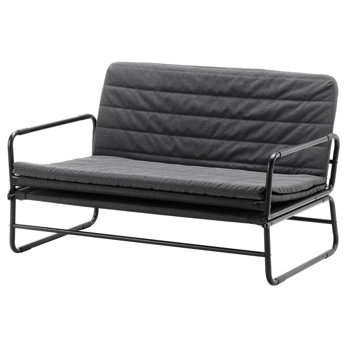 HAMMARN Sofa-bed, Knisa dark grey/black, 120 cm