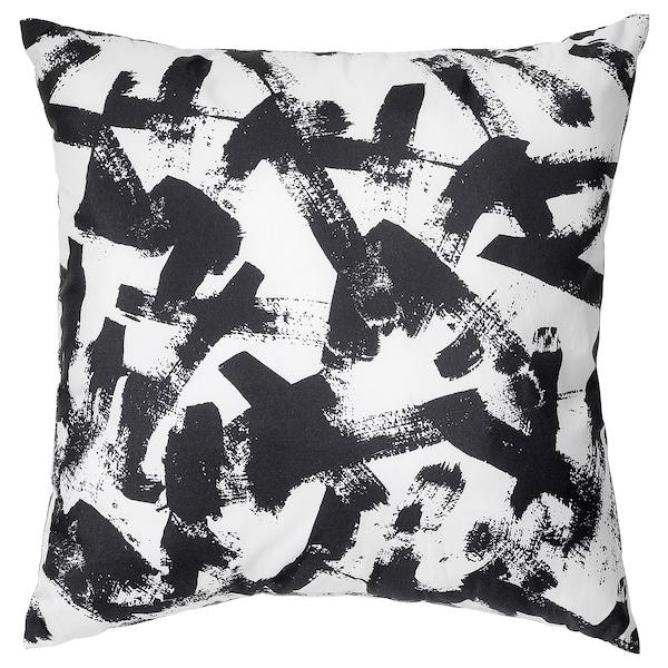 TURILL Cushion, white/black 40x40 cm