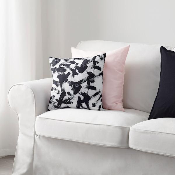 TURILL Cushion, white/black 40x40 cm