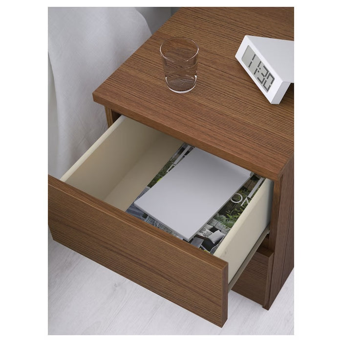 MALM Chest of 2 drawers, brown stained ask veneer 40x55 cm