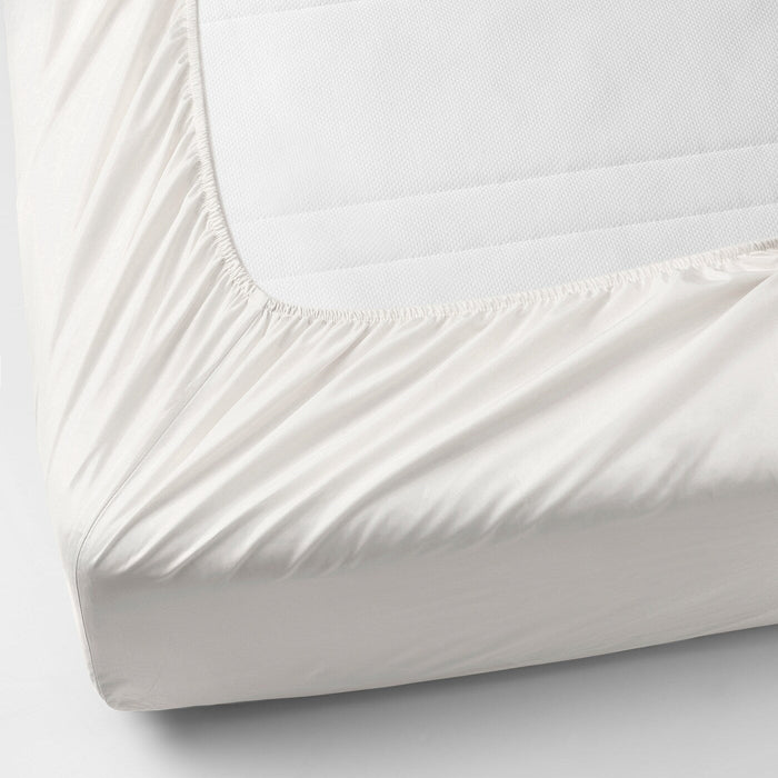 SOMNTUTA Fitted sheet, white, 180x200 cm