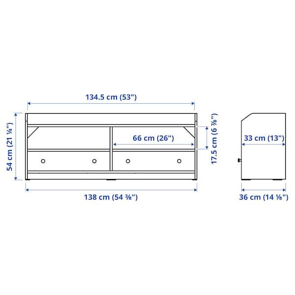 HAUGA TV bench, white 138x36x54 cm