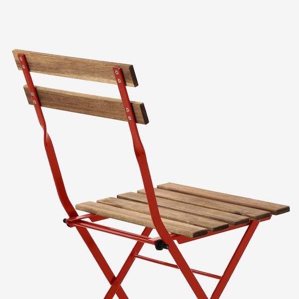 TARNO Chair, outdoor, foldable/red light brown stained