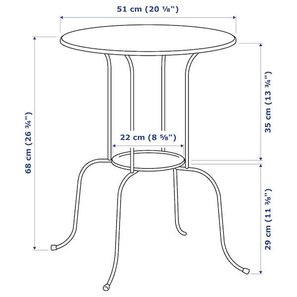 LINDVED Side table, white 50x68 cm