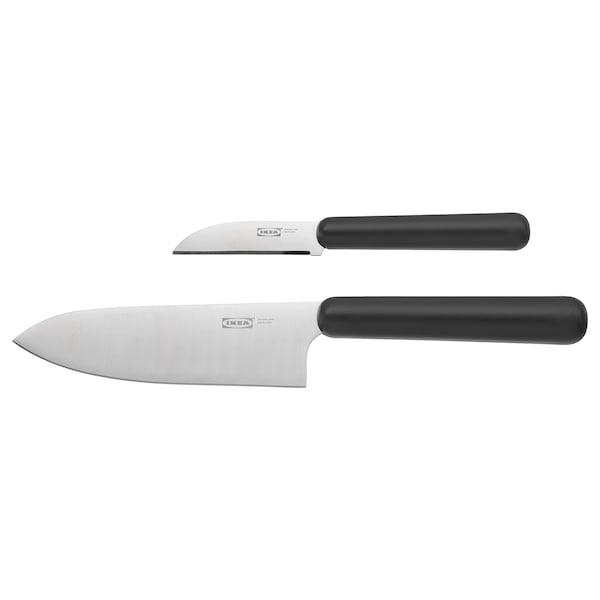 FORDUBBLA 2-piece knife set, grey