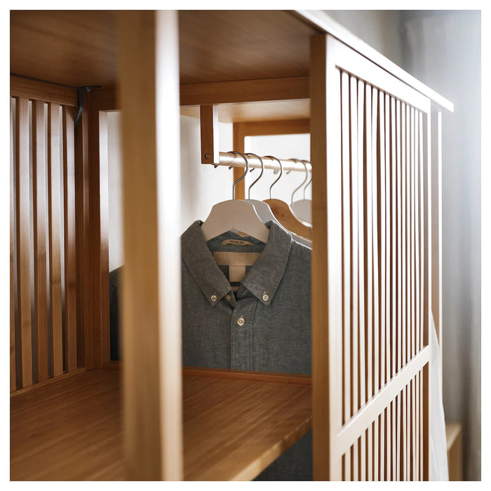 NORDKISA open wardrobe with sliding door, bamboo,