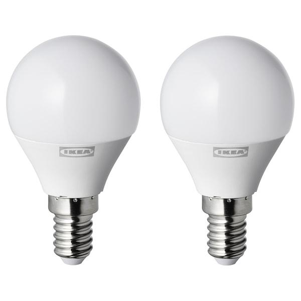 RYET LED bulb E14 250 lumen, globe opal white (2 pieces)