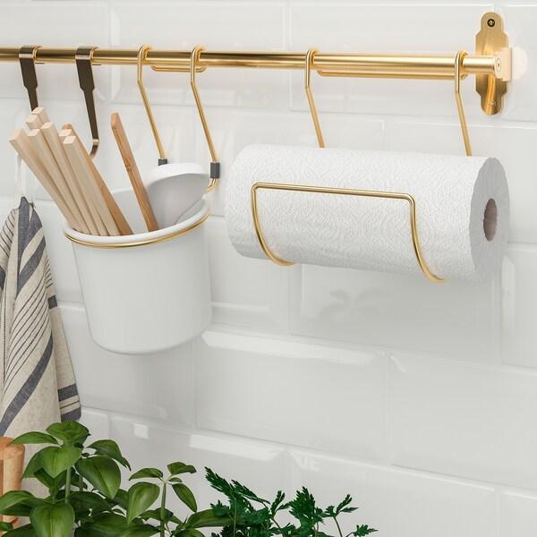 HULTARP Kitchen roll holder, polished/brass-colour