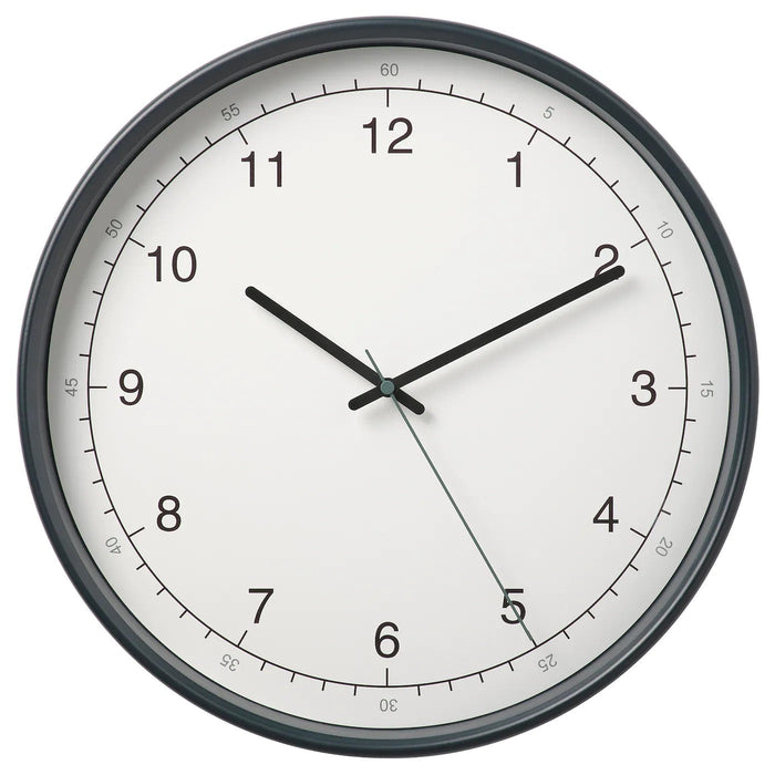 TAGGAD Wall clock, white/grey 38 cm