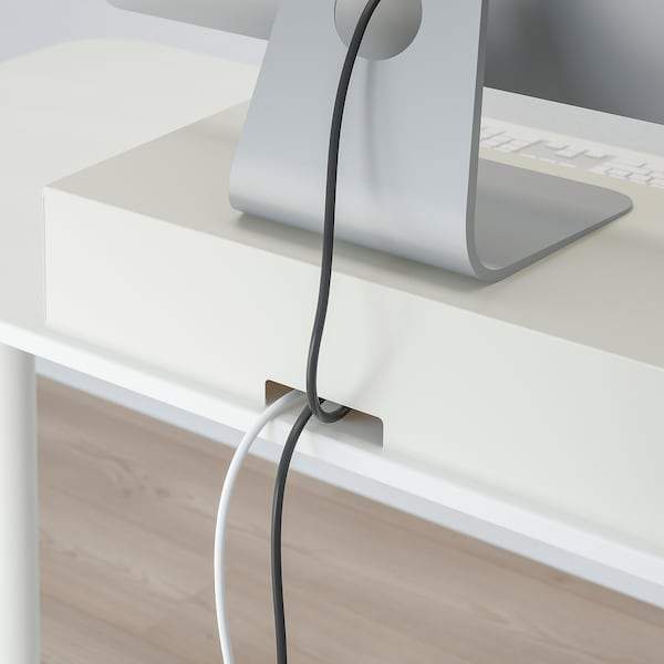 ELLOVEN monitor stand with drawer, white