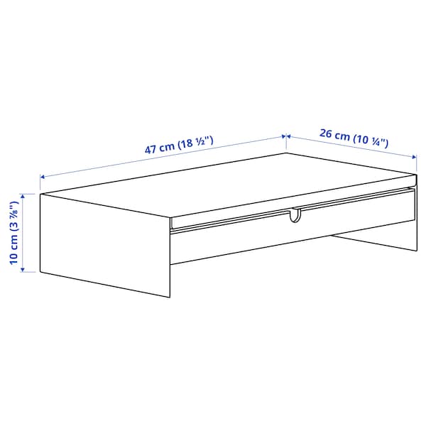 ELLOVEN monitor stand with drawer, white