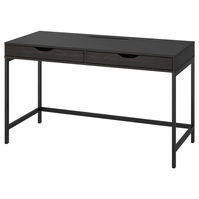 ALEX Desk, black-brown 132x58 cm