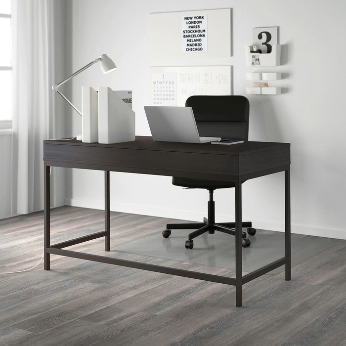 ALEX Desk, black-brown 132x58 cm