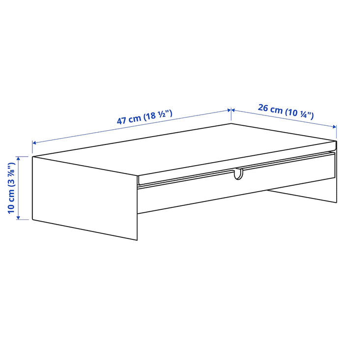 ELLOVEN Monitor stand with drawer, anthracite